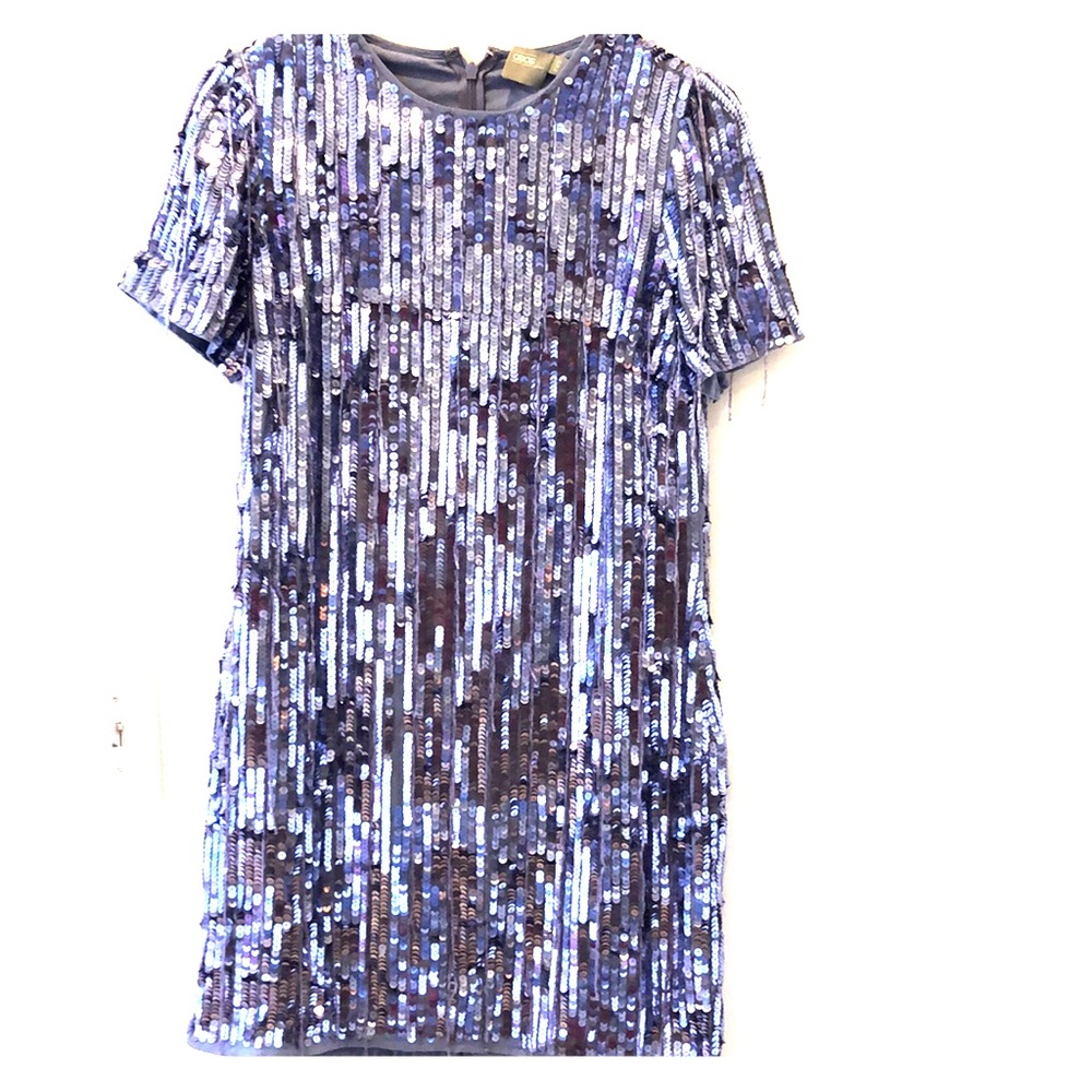 ASOS sequined shift mini dress with beaded fringe